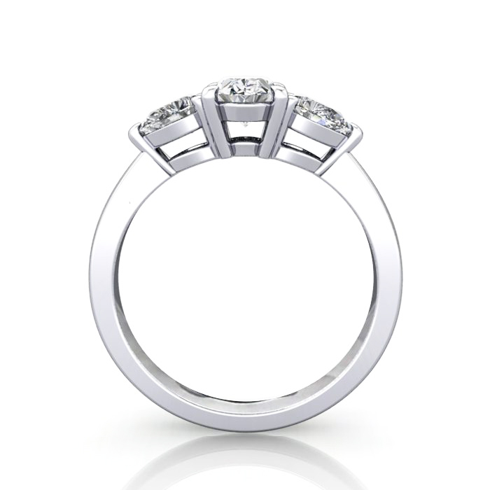 Oval Cut Trilogy Diamond Ring Platinum RT7 - Image 5