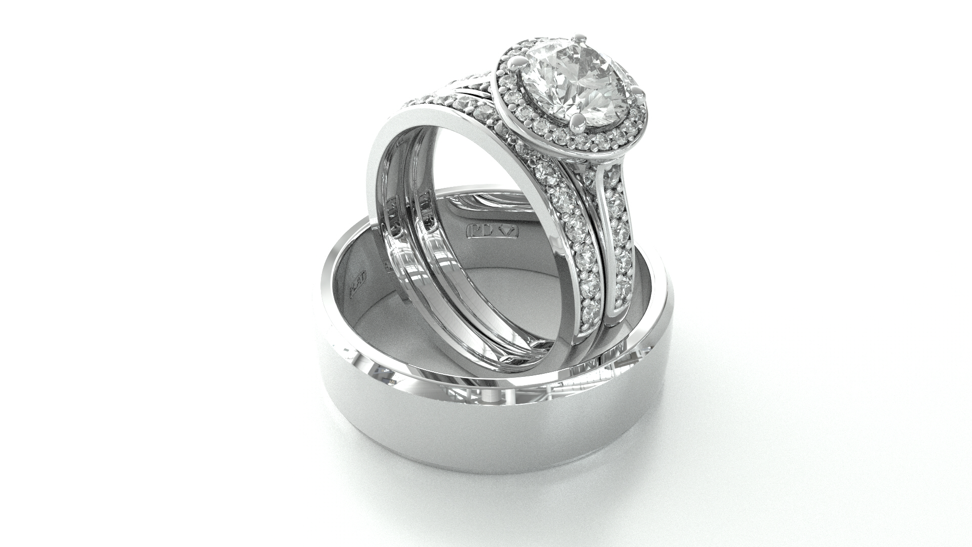 diamond ring stack engagement and wedding rings