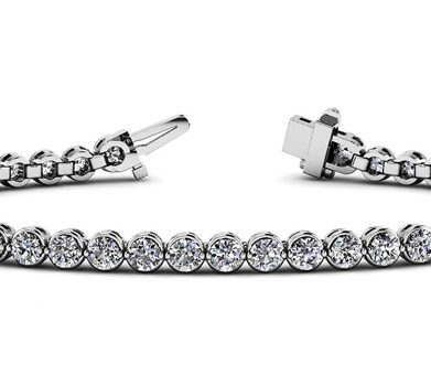 Round Brilliant Diamond Tennis Bracelet White Gold 2.28ct DB778A
