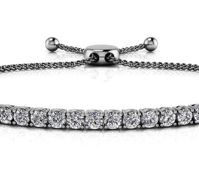 Round Brilliant Diamond Tennis Bracelet White Gold 1.03ct DB845BL