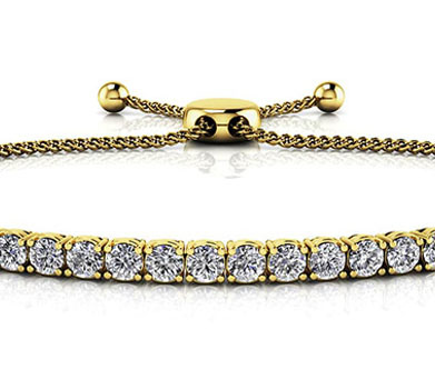 Round Brilliant Diamond Tennis Bracelet Yellow Gold 1.03ct DB845BL