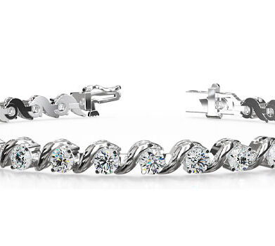 Round Brilliant Diamond Tennis Bracelet Platinum 0.96ct DB939
