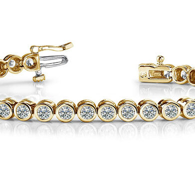 Round Brilliant Diamond Tennis Bracelet Yellow Gold 5.25ct DB276A