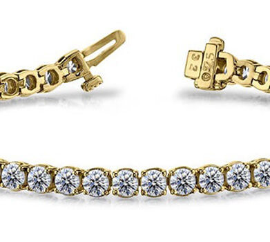 Round Brilliant Diamond Tennis Bracelet Yellow Gold 2.31ct DB845