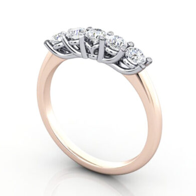 Round Brilliant Anniversary Diamond Ring Rose Gold RA1