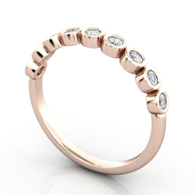 Round Brilliant Anniversary Diamond Ring Rose Gold RA4