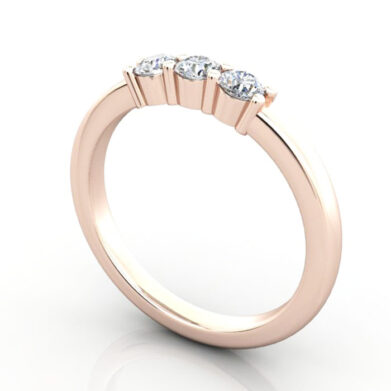 Round Brilliant Anniversary Diamond Ring Rose Gold RA7