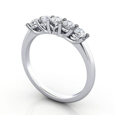 Round Brilliant Anniversary Diamond Ring White Gold RA1