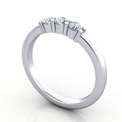 Round Brilliant Anniversary Diamond Ring White Gold RA7