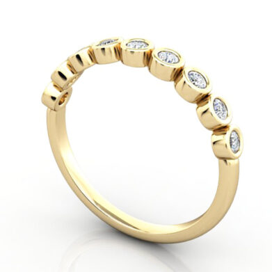 Round Brilliant Anniversary Diamond Ring Yellow Gold RA4