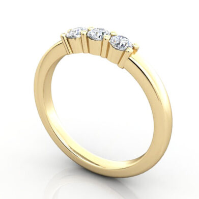 Round Brilliant Anniversary Diamond Ring Yellow Gold RA7