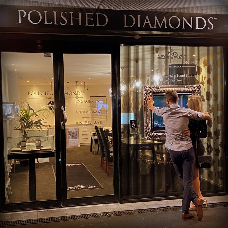 Front View of Polished Diamonds Shop