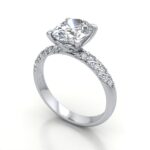 Oval Cut Solitaire Accent Diamond Ring Platinum RSA7 3D Oval Cut Solitaire Accent Diamond Ring Platinum RSA7 3D