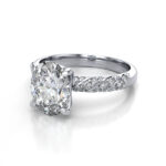 Oval Cut Solitaire Accent Diamond Ring Platinum RSA7 LF Oval Cut Solitaire Accent Diamond Ring Platinum RSA7 LF