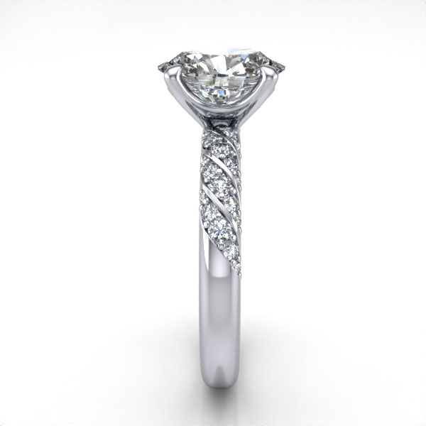 Oval Cut Solitaire Accent Diamond Ring Platinum RSA7 SV Oval Cut Solitaire Accent Diamond Ring Platinum RSA7 SV