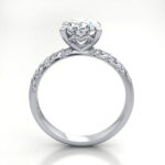 Oval Cut Solitaire Accent Diamond Ring Platinum RSA7 TF Oval Cut Solitaire Accent Diamond Ring Platinum RSA7 TF