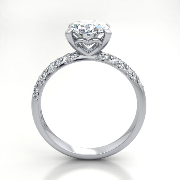 Oval Cut Solitaire Accent Diamond Ring Platinum RSA7 TF Oval Cut Solitaire Accent Diamond Ring Platinum RSA7 TF
