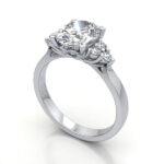 Oval Cut Solitaire Accent Diamond Ring Platinum RSA8 3D