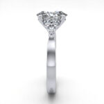 Oval Cut Solitaire Accent Diamond Ring Platinum RSA8 SV