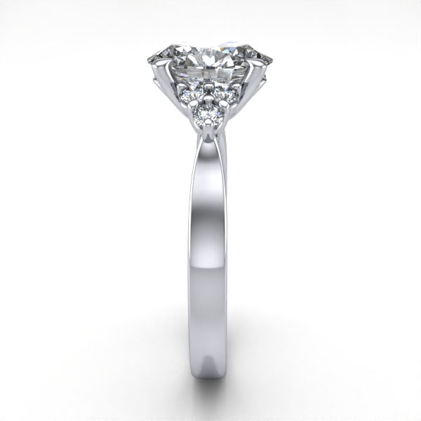 Oval Cut Solitaire Accent Diamond Ring Platinum RSA8 SV