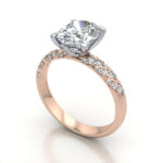 Oval Cut Solitaire Accent Diamond Ring Rose Gold RSA7 3D Oval Cut Solitaire Accent Diamond Ring Rose Gold RSA7 3D
