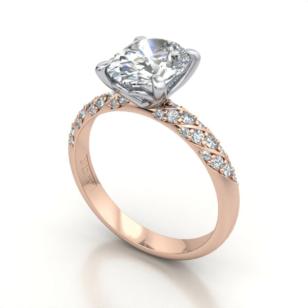 Oval Cut Solitaire Accent Diamond Ring Rose Gold RSA7 3D Oval Cut Solitaire Accent Diamond Ring Rose Gold RSA7 3D
