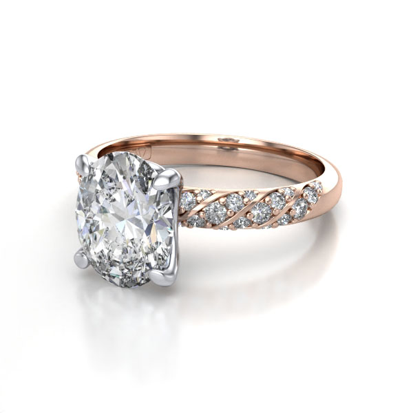 Oval Cut Solitaire Accent Diamond Ring Rose Gold RSA7 LF Oval Cut Solitaire Accent Diamond Ring Rose Gold RSA7 LF