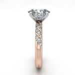 Oval Cut Solitaire Accent Diamond Ring Rose Gold RSA7 SV Oval Cut Solitaire Accent Diamond Ring Rose Gold RSA7 SV