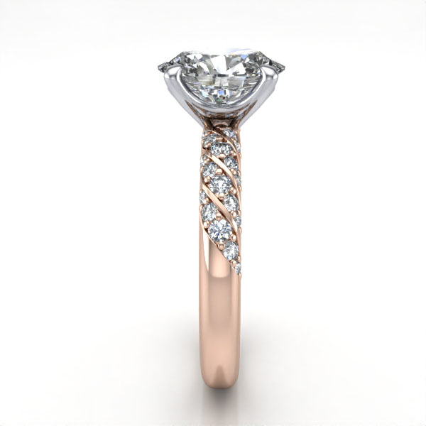 Oval Cut Solitaire Accent Diamond Ring Rose Gold RSA7 SV Oval Cut Solitaire Accent Diamond Ring Rose Gold RSA7 SV