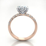 Oval Cut Solitaire Accent Diamond Ring Rose Gold RSA7 TF Oval Cut Solitaire Accent Diamond Ring Rose Gold RSA7 TF