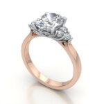 Oval Cut Solitaire Accent Diamond Ring Rose Gold RSA8 3D