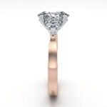 Oval Cut Solitaire Accent Diamond Ring Rose Gold RSA8 SV
