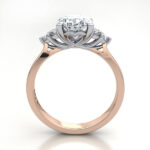Oval Cut Solitaire Accent Diamond Ring Rose Gold RSA8 TF