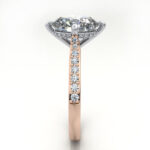 Oval Cut Solitaire Accent Diamond Ring Rose Gold RSA9 SV