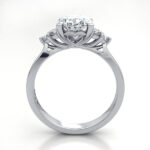 Oval Cut Solitaire Accent Diamond Ring White Gold RSA8 TF Oval Cut Solitaire Accent Diamond Ring White Gold RSA8 TF