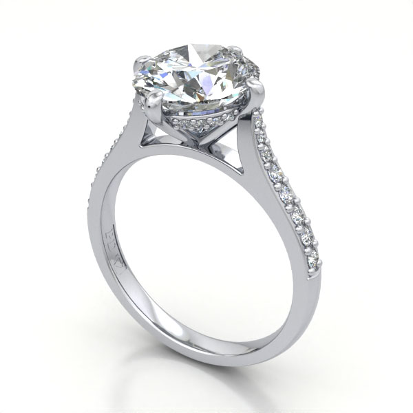 Oval Cut Solitaire Accent Diamond Ring White Gold RSA9 3D Oval Cut Solitaire Accent Diamond Ring White Gold RSA9 3D