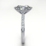 Oval Cut Solitaire Accent Diamond Ring White Gold RSA9 SV Oval Cut Solitaire Accent Diamond Ring White Gold RSA9 SV