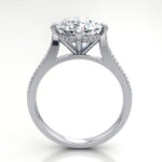 Oval Cut Solitaire Accent Diamond Ring White Gold RSA9 TF Oval Cut Solitaire Accent Diamond Ring White Gold RSA9 TF