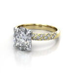 Oval Cut Solitaire Accent Diamond Ring Yellow Gold RSA7 LF Oval Cut Solitaire Accent Diamond Ring Yellow Gold RSA7 LF