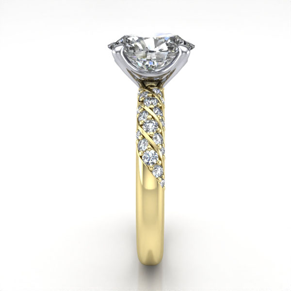 Oval Cut Solitaire Accent Diamond Ring Yellow Gold RSA7 SV Oval Cut Solitaire Accent Diamond Ring Yellow Gold RSA7 SV