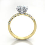 Oval Cut Solitaire Accent Diamond Ring Yellow Gold RSA7 TF Oval Cut Solitaire Accent Diamond Ring Yellow Gold RSA7 TF