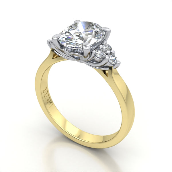 Oval Cut Solitaire Accent Diamond Ring Yellow Gold RSA8 3D Oval Cut Solitaire Accent Diamond Ring Yellow Gold RSA8 3D