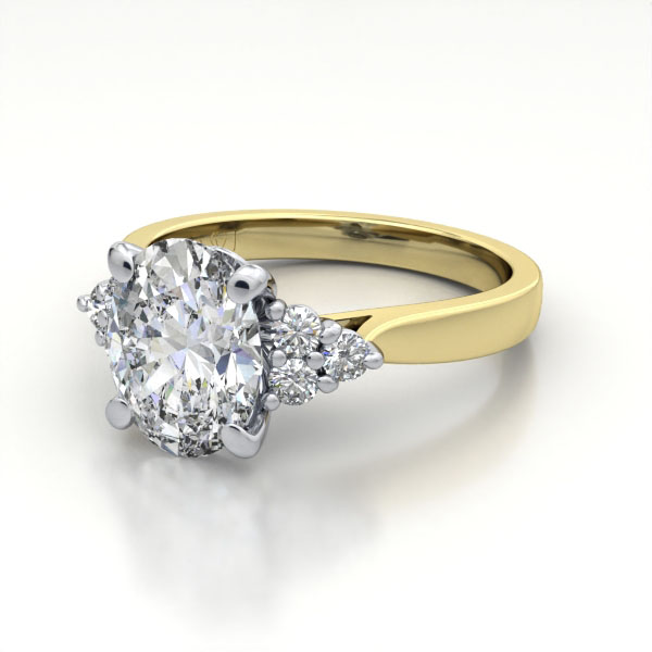 Oval Cut Solitaire Accent Diamond Ring Yellow Gold RSA8 LF Oval Cut Solitaire Accent Diamond Ring Yellow Gold RSA8 LF
