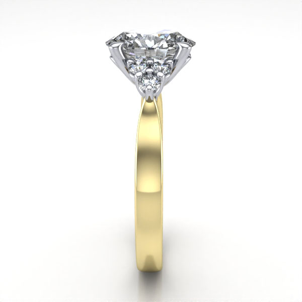 Oval Cut Solitaire Accent Diamond Ring Yellow Gold RSA8 SV Oval Cut Solitaire Accent Diamond Ring Yellow Gold RSA8 SV