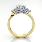 Oval Cut Solitaire Accent Diamond Ring Yellow Gold RSA8 TF Oval Cut Solitaire Accent Diamond Ring Yellow Gold RSA8 TF