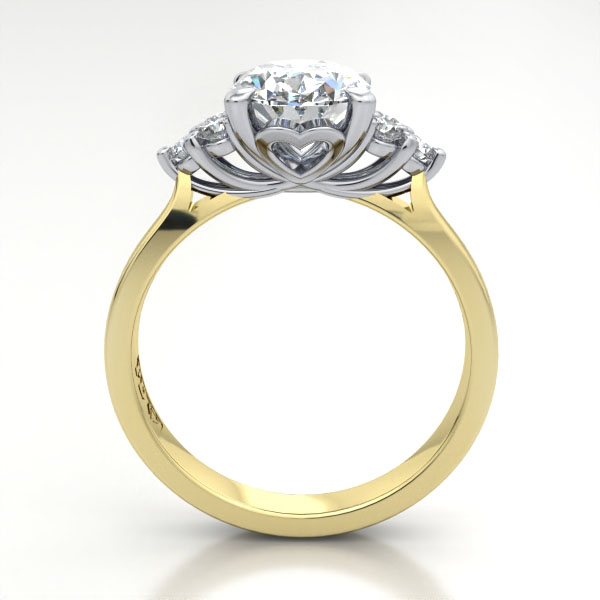 Oval Cut Solitaire Accent Diamond Ring Yellow Gold RSA8 TF Oval Cut Solitaire Accent Diamond Ring Yellow Gold RSA8 TF