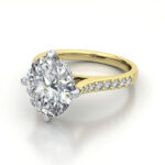 Oval Cut Solitaire Accent Diamond Ring Yellow Gold RSA9 LF Oval Cut Solitaire Accent Diamond Ring Yellow Gold RSA9 LF