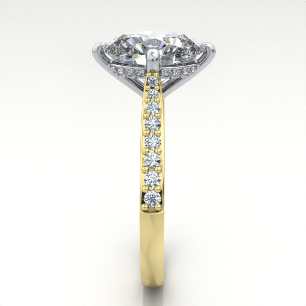 Oval Cut Solitaire Accent Diamond Ring Yellow Gold RSA9 SV Oval Cut Solitaire Accent Diamond Ring Yellow Gold RSA9 SV