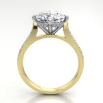 Oval Cut Solitaire Accent Diamond Ring Yellow Gold RSA9 TF Oval Cut Solitaire Accent Diamond Ring Yellow Gold RSA9 TF