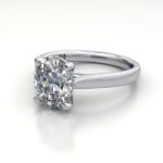 Oval Cut Solitaire Diamond Ring Platinum RS52 LF